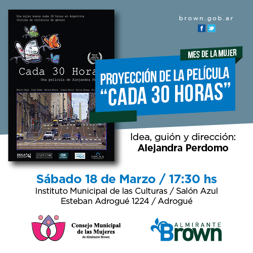 PROYECTARÁN “CADA 30 HORAS”, UN DOCUMENTAL SOBRE VIOLENCIA DE GÉNERO EN ARGENTINA