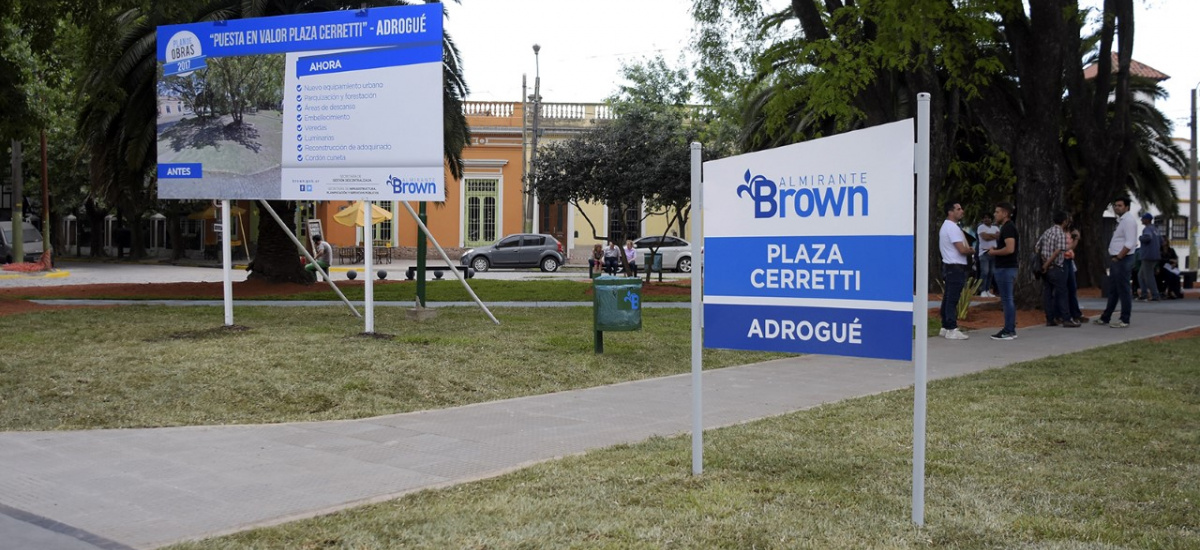 Cascallares inauguró las obras de la nueva plaza Cerretti de Adrogué