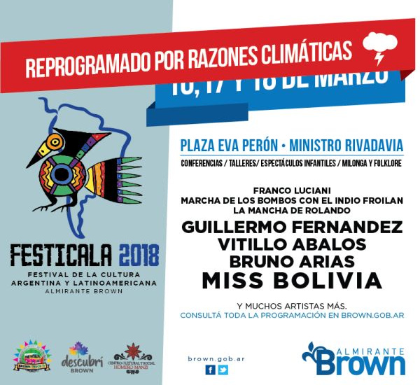 Reprograman el Festicala por razones climáticas