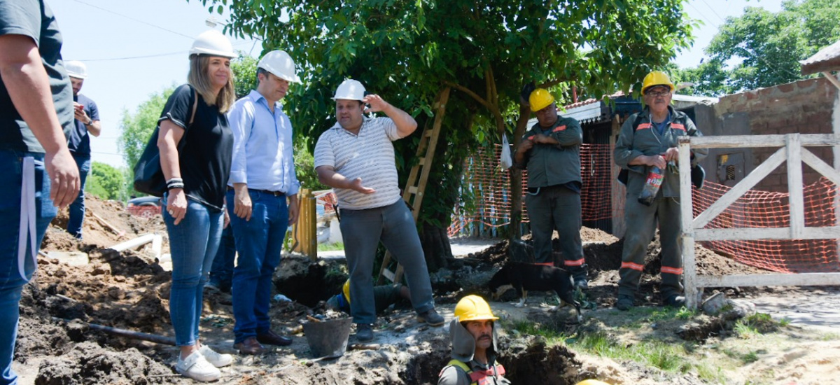 Cascallares supervisó obras de cloacas y agua potable que benefician a 12 mil vecinos en Malvinas Argentinas