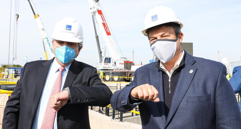 Cascallares junto a Alberto con obras para extender el servicio de agua en Almirante Brown