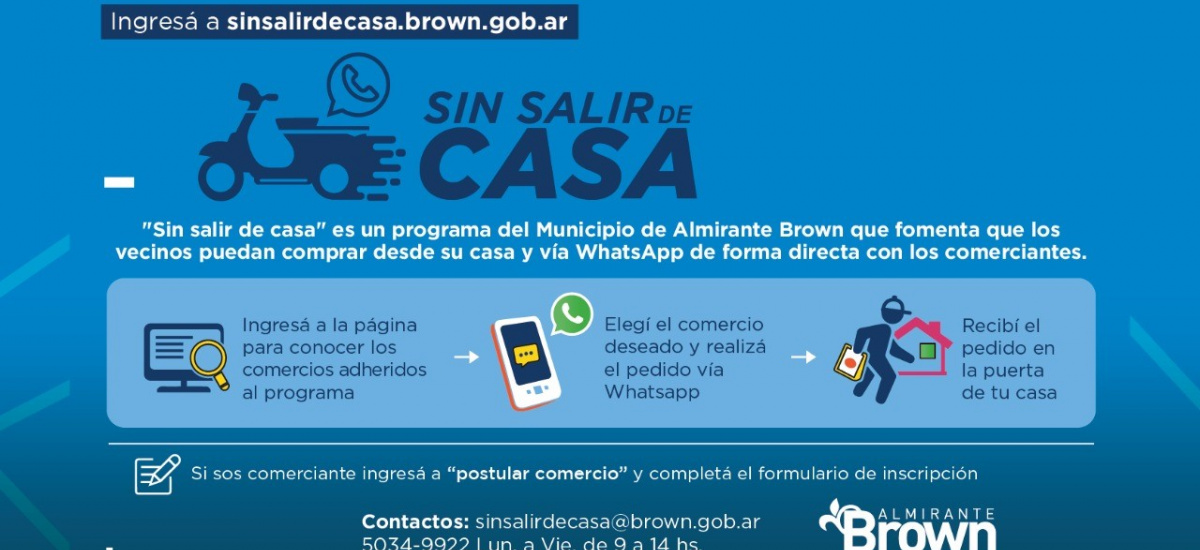 "Sin salir de casa", el programa de comercio online que sigue creciendo en Alte. Brown