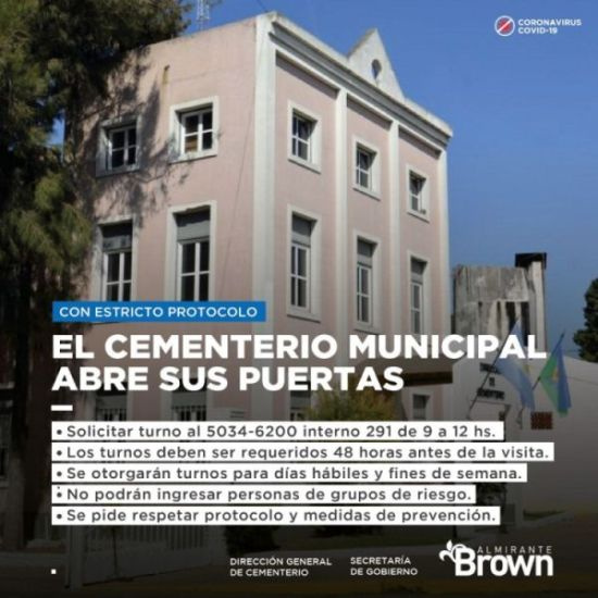 Reabre el cementerio con estrictos protocolos y sistema de turnos