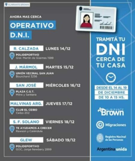 El municipio junto al ReNaPeR organiza operativos de tramitación del DNI