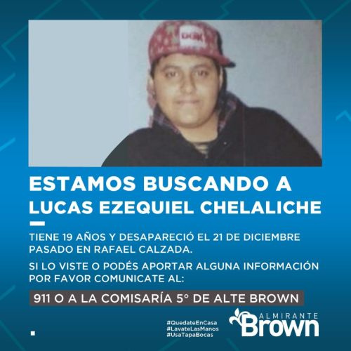 El municipio colabora en la búsqueda de un joven de Rafael Calzada