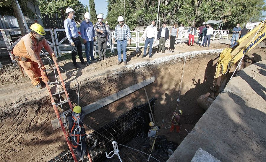 Cascallares y Katopodis recorrieron una histórica obra hidráulica para Longchamps y Burzaco