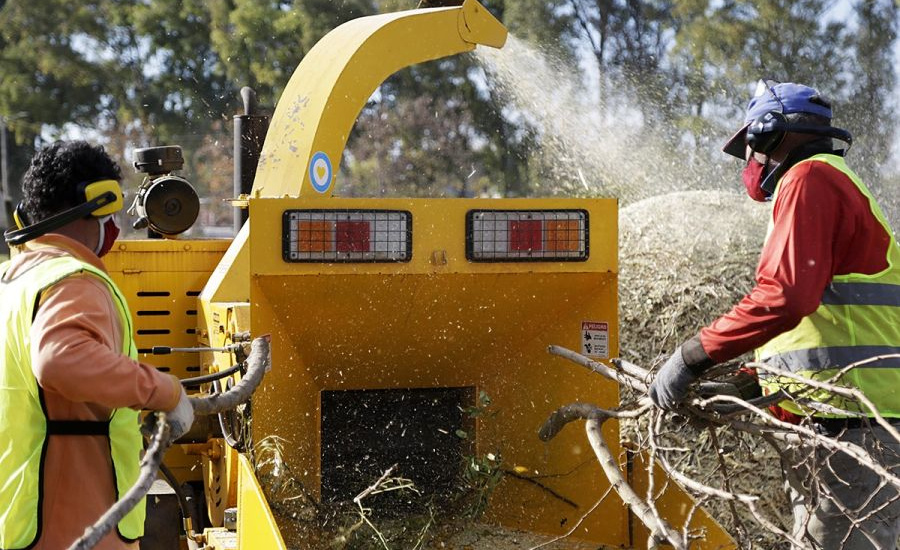 Circuito ecológico: En Alte Brown transforman miles de kilos de ramas en abono para plazas y paseos
