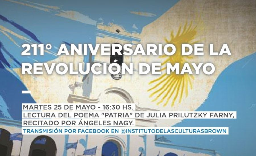 Este 25 de Mayo, el instituto de las culturas Brown realiza un festejo patrio virtual
