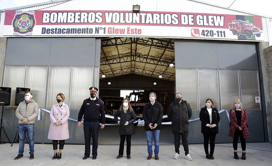 Cascallares y Frederic inauguraron destacamento de los bomberos voluntarios en Glew