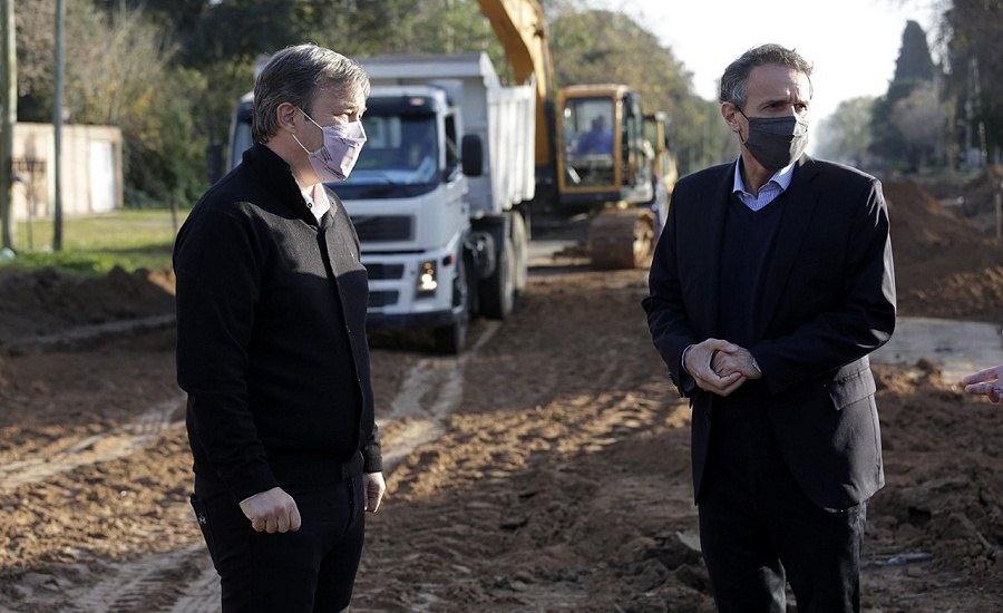 Cascallares y Katopodis recorrieron obras en Almirante Brown