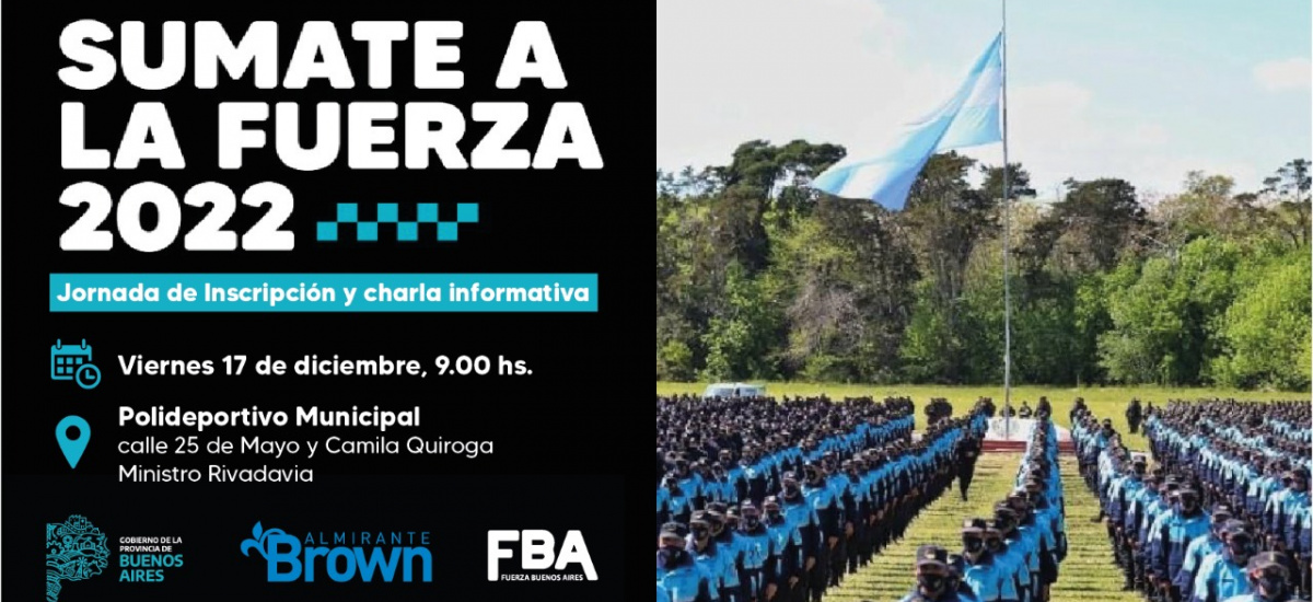 Convocan en Alte Brown a una jornada de inscripción para la fuerza policial 2022