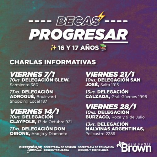 El Municipio de Alte Brown continúa con la inscripción a las becas “Progresar”