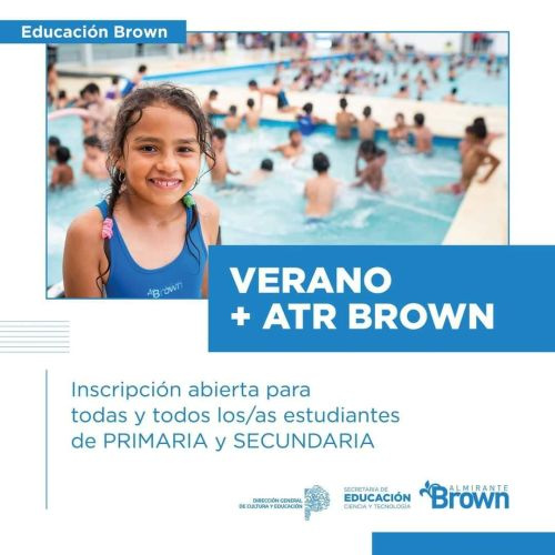 Verano+ATR en Alte Brown: inscriben a estudiantes de primaria y secundaria