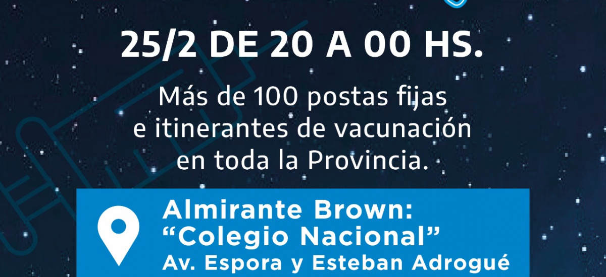 Este viernes llega a Almirante Brown la segunda edición de “La noche de las vacunas”