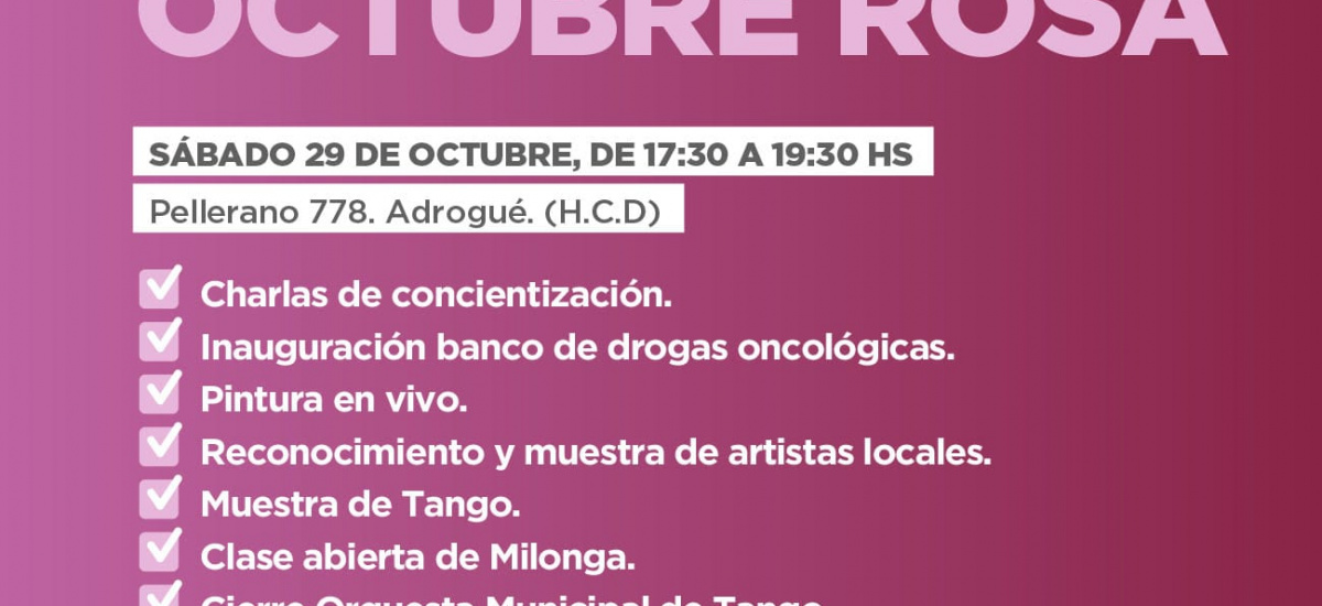 Almirante Brown cierra el “Octubre Rosa” con una jornada cultural y de concientización