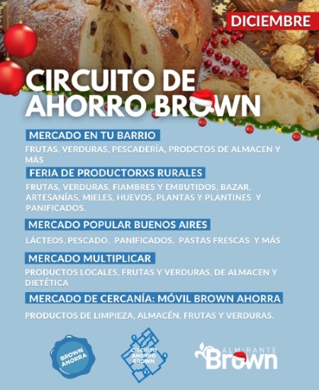 En diciembre el “Circuito de Ahorro Brown” llega con productos de calidad a precios accesibles