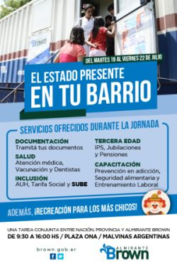 El municipio de Brown ofrece servicios a vecinos junto con nación y provincia